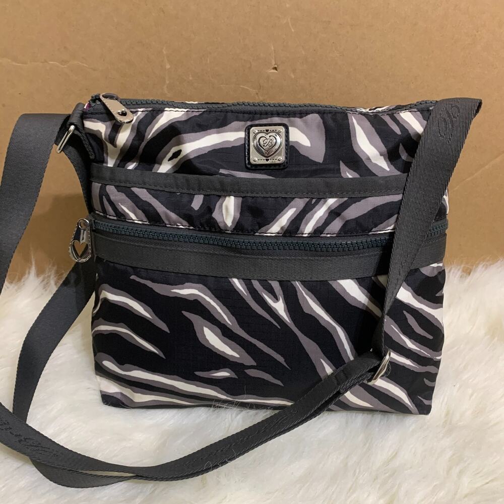 BRIGHTON Ultra Lightweight Nylon Zebra Pattern SWIFTY Travel Crossbody